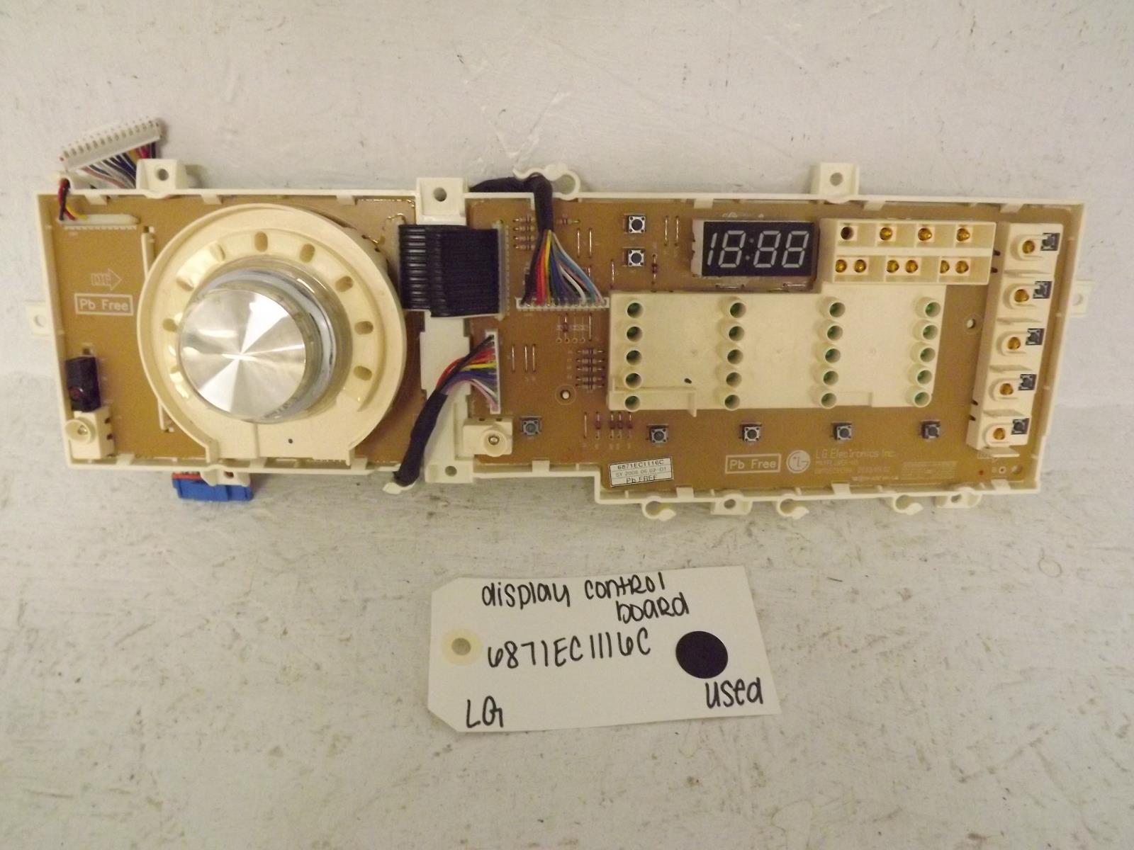 LG Washer 6871EC1116C Display Control Board Used LG Washer 6871EC1116C Display Control Board Used